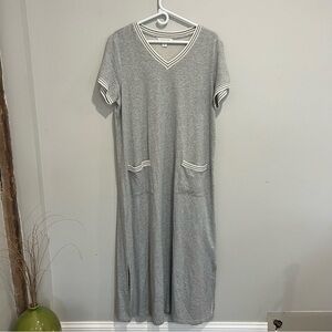 Coldwater Creek gray sweatshirt maxi dress womens XL lagenlook comfort wear